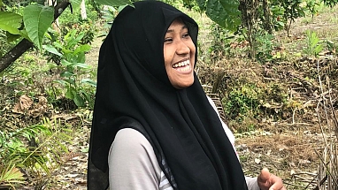 woman in forest